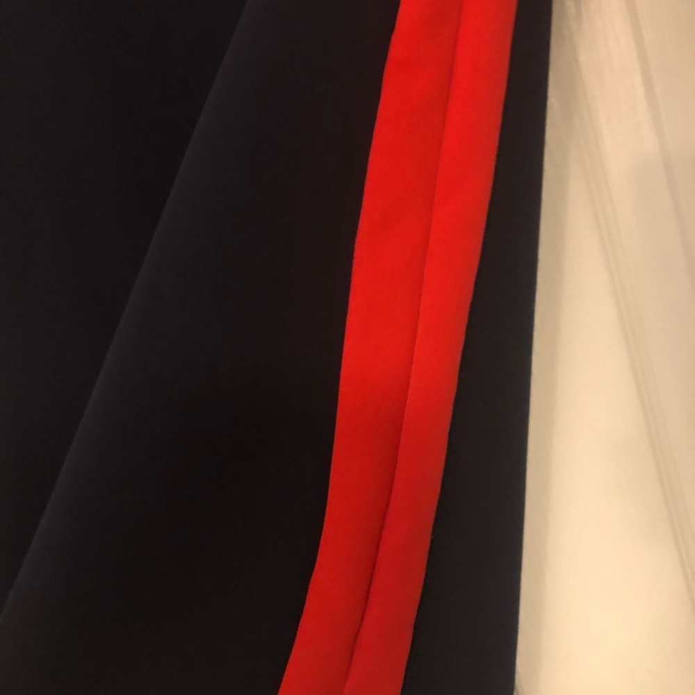 Long sleeve blue with red dress